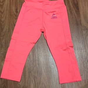 Reebok Show-Off Capri Leggings Hot Coral Size 5
